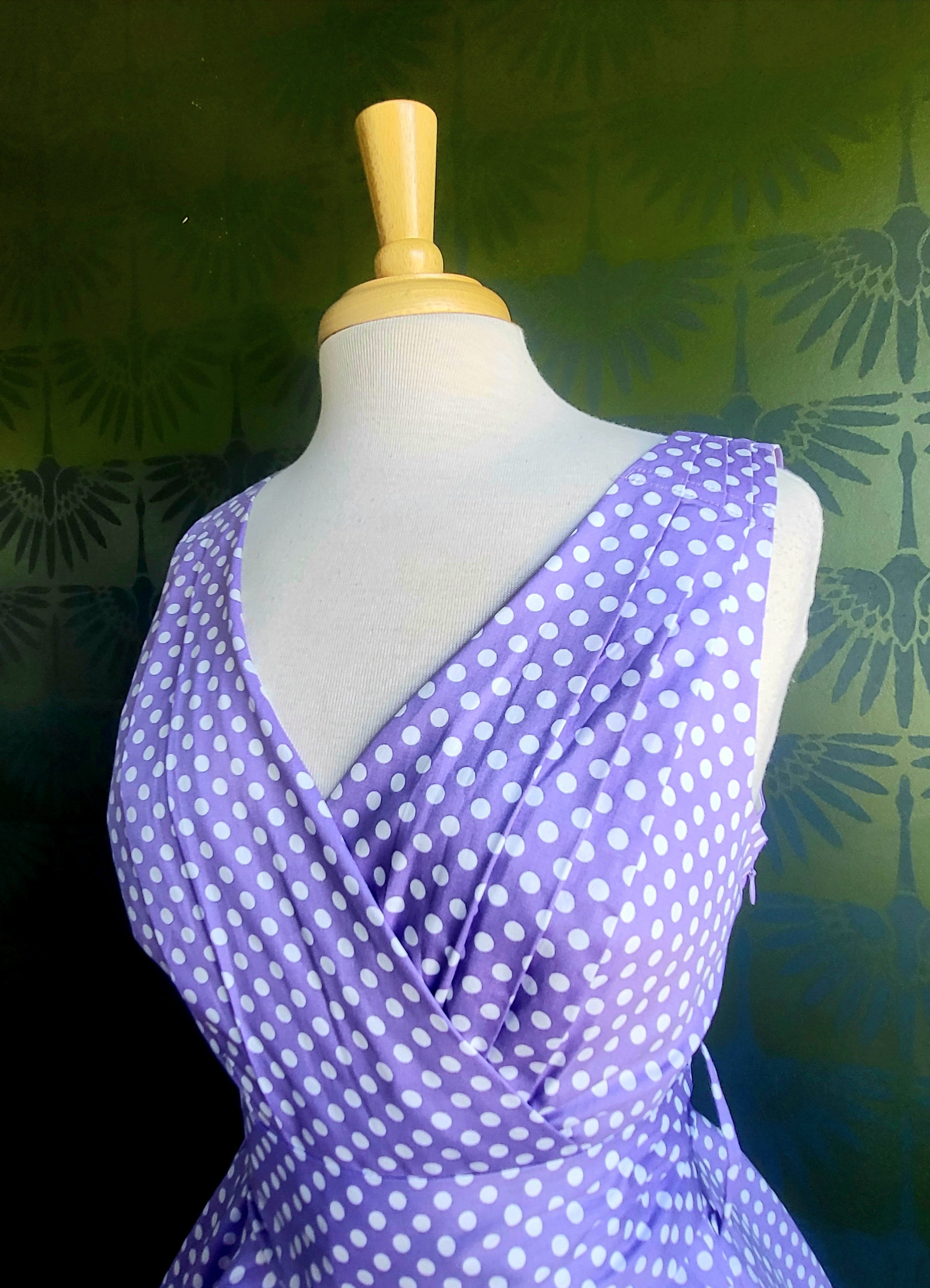 Julie Polka Dot Dress Lavender